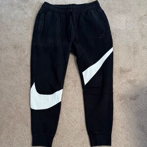 Nike mens Black and White Joggers